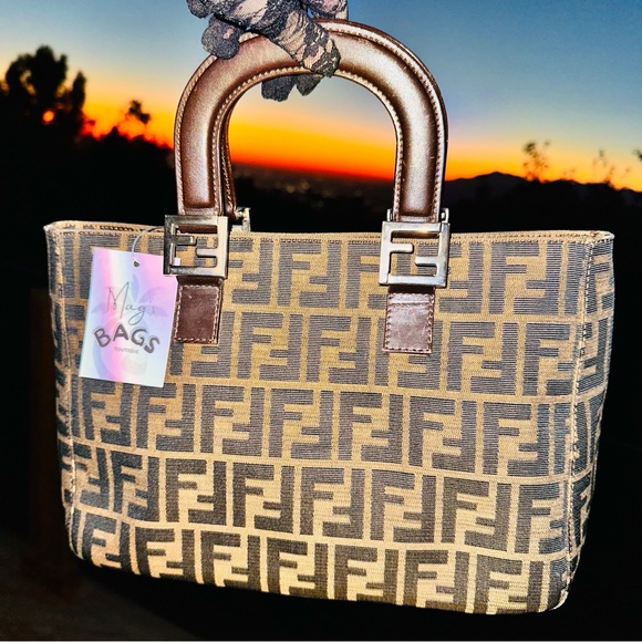 Fendi: Zucca Tobacco FF Handle Tote - Picture 2 of 16